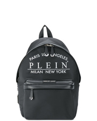 Мужской черный рюкзак с принтом от Philipp Plein