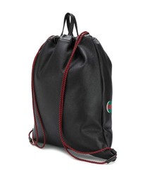 Мужской черный рюкзак с принтом от Gucci