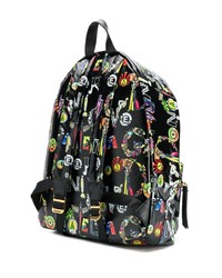 Мужской черный рюкзак с принтом от Versus