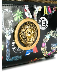 Мужской черный рюкзак с принтом от Versus