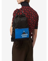 Мужской черный рюкзак с принтом от Prada
