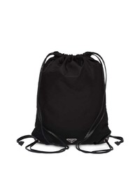 Мужской черный рюкзак с принтом от Prada