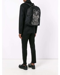 Мужской черный рюкзак с принтом от Alexander McQueen