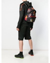 Мужской черный рюкзак с принтом от Philipp Plein