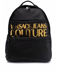 Мужской черный рюкзак с принтом от VERSACE JEANS COUTURE