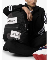 Мужской черный рюкзак с принтом от Dolce & Gabbana