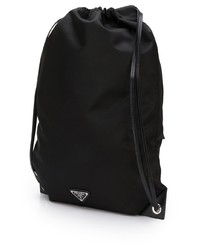 Мужской черный рюкзак с принтом от Prada
