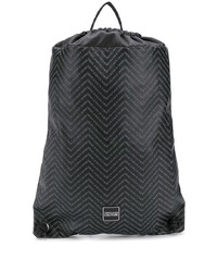 Мужской черный рюкзак с узором зигзаг от VERSACE JEANS COUTURE