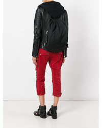 Женский черный рюкзак с украшением от MCQ