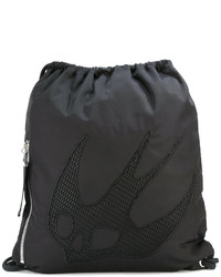 Женский черный рюкзак с украшением от MCQ
