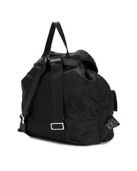 Женский черный рюкзак с украшением от Prada