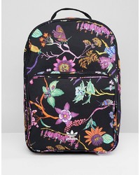 Женский черный рюкзак с цветочным принтом от adidas Originals