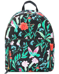 Женский черный рюкзак с цветочным принтом от Kate Spade