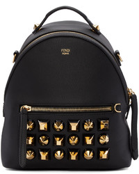 Женский черный рюкзак с шипами от Fendi