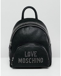 Женский черный рюкзак с шипами от Love Moschino