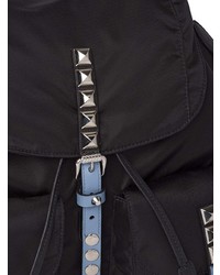 Женский черный рюкзак с шипами от Prada