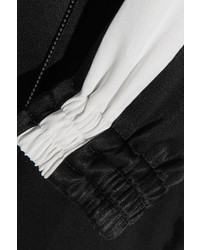 Женский черный сатиновый бомбер с вышивкой от Karl Lagerfeld