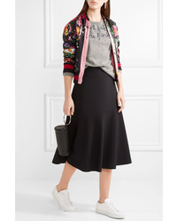 Женский черный сатиновый бомбер с принтом от Gucci