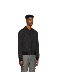Мужской черный сатиновый бомбер от Dolce and Gabbana