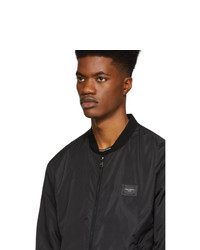 Мужской черный сатиновый бомбер от Dolce and Gabbana