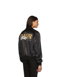 Мужской черный сатиновый бомбер от Amiri