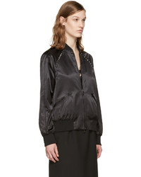 Женский черный сатиновый бомбер от Valentino