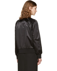 Женский черный сатиновый бомбер от Valentino