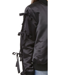 Женский черный сатиновый бомбер от Endless Rose