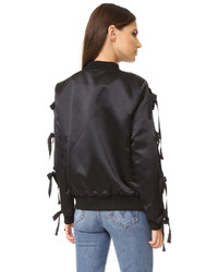 Женский черный сатиновый бомбер от Endless Rose