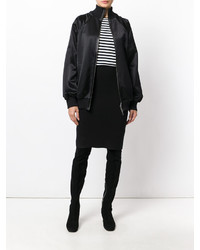 Женский черный сатиновый бомбер от Maison Margiela