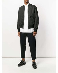 Мужской черный сатиновый бомбер от Oamc