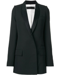 Женский черный сатиновый двубортный пиджак от Haider Ackermann
