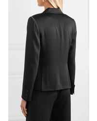 Женский черный сатиновый двубортный пиджак от Vince