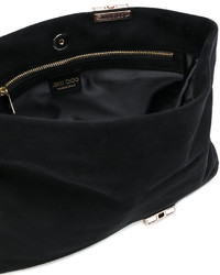 Черный сатиновый клатч от Jimmy Choo