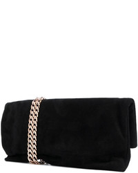 Черный сатиновый клатч от Jimmy Choo