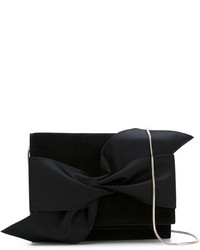 Черный сатиновый клатч от Victoria Beckham
