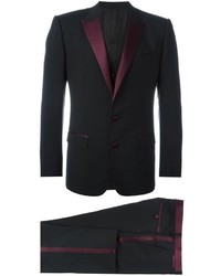 Черный сатиновый костюм-тройка от Dolce & Gabbana