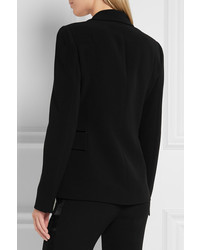 Женский черный сатиновый пиджак с украшением от Versace