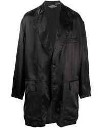 Мужской черный сатиновый пиджак от Comme Des Garcons Homme Plus