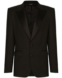 Мужской черный сатиновый пиджак от Dolce & Gabbana
