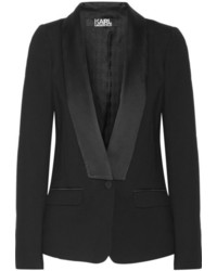 Женский черный сатиновый пиджак от Karl Lagerfeld