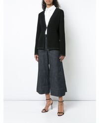 Женский черный сатиновый пиджак от Yigal Azrouel