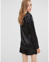 Женский черный сатиновый пиджак от Missguided