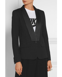 Женский черный сатиновый пиджак от Karl Lagerfeld