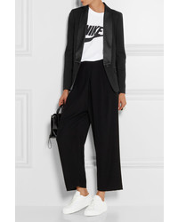 Женский черный сатиновый пиджак от Karl Lagerfeld