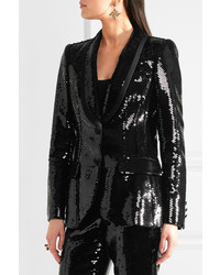 Женский черный сатиновый пиджак от Dolce & Gabbana