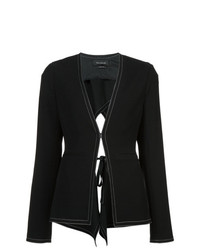 Женский черный сатиновый пиджак от Yigal Azrouel