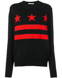 Женский черный свитер в горизонтальную полоску от Givenchy