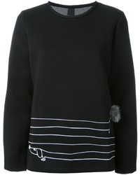 Женский черный свитер в горизонтальную полоску от Mother of Pearl