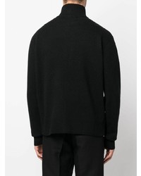 Мужской черный свитер на молнии с вышивкой от VERSACE JEANS COUTURE
